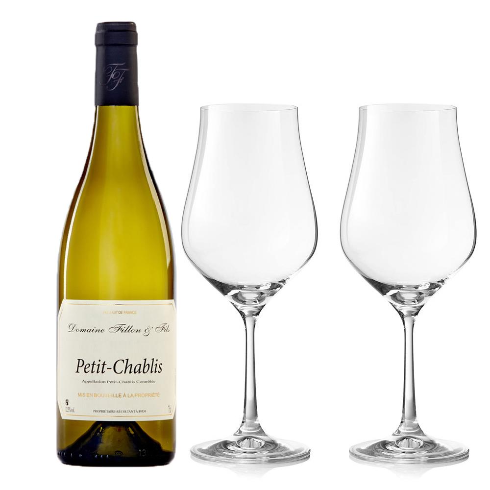 Domaine Fillon Petit Chablis 75cl And Crystal Classic Collection Wine Glasses
